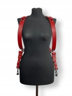 Szelki fotograficzne skóra naturalna czerwona