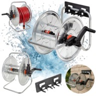 BĘBEN ZWIJACZ WIESZAK METALOWY ŚCIENNY PRZENOŚNY NA WĄŻ OGRODOWY 50m 1/2''