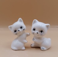 Dwa słodziutkie śliczne Kociaki kotki Koty z porcelany - malutkie - 5 cm
