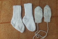 skarpety wełniane dziecięce skarpetki + rękawiczki
