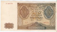 100 Złotych 1941 seria A58 Generalne Gubernatorstwo ( 1939-1944 )