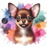 Panel z nadrukiem wodoodporny na torbę 45/45cm chihuahua
