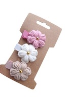 Spinki do włosów szydełkowe kwiatki handmade 3 szt.