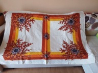 Śliczny , lniany obrus z okresu PRL - 148xm x 108 cm - bdb !!