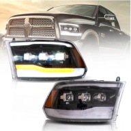 LAMPA LAMPY LED VLAND LEWA + PRAWA KPL BLACK 3 SOCZEWKI DODGE RAM 2009-2021