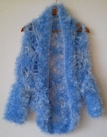 Kardigan nowy szydełkowy (nietoperz) imitacja futerka Rozmiar 34/38