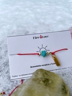 BRANSOLETKA OCHRONNA-SZCZĘŚCIA Z TURKUSEM POZŁACANA - PREZENT