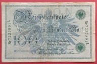NIEMCY 100 MAREK 1908 ZIELONA PIECZĘĆ !!!!