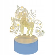 Lampka Jednorożec Jednokolorowa - Lampka 3D, Neon LED USB, Prezent