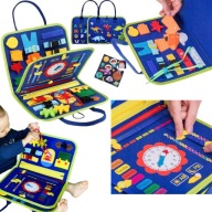 KSIAZECZKA SENSORYCZNA TABLICA EDUKACYJNA DLA DZIECI MONTESSORI PREZENT 3+