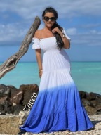 ZOCCO casualowa sukienka hiszpanka ombre NIEBIESKA