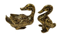 Dwie kaczki z mosiądzu para figurek