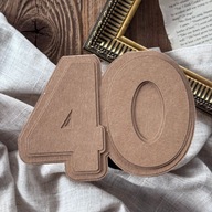 Baza + 3 wzorniki do kartki 40 – zestaw kraft handmade – prezent jubileusz