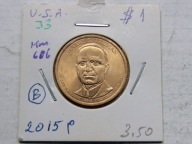 1 dolar 2015 Harry Truman mennica Philadelphia holder prezydenci