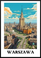 A2 PLAKAT WARSZAWA MIASTO EUROPA POLSKA STOLICA PAŁAC KULTURY I NAUKI