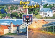 KROSNO ODRZAŃSKIE - Z LOTU PTAKA - KOŚCIÓŁ - ZAMEK - ODRA - HERB
