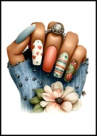 A2 PLAKAT DO SALONU MANICURE URODY, PLAKAT DLA KOSMETYCZKI PAZNOKCIE LAKIER