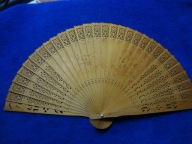 Japonia Wachlarz damski „Pandy w bambusowym gaju” z lat 40. XX wiek. Nowy