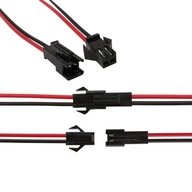 Komplet ZŁĄCZE - Wtyczka z kablem + Gniazdo z kablem JST SM 2-PIN led 10cm