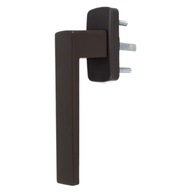 Klamka okienna aluminiowa do okien okna QUADRAT RAL8019 brązowa