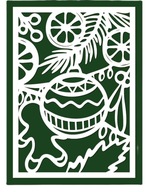 Kartka Bożonarodzeniowa AŻUROWA zielono biała