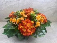 Stroik na cmentarz kwiaty sztuczne kompozycja kwiatowa Ciepło Pamięci