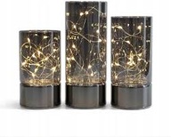 DEKORACJA GLAMOUR LED 2x LAMPIONY SZKLANE DENMARK ALMI DECOR KOMPLET TUBY