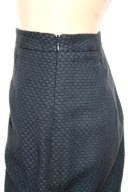 23634 CZARNO - BRĄZOWA SPÓDNICA Z TKANINY ZE STRUKTURĄ Z PODSZEWKĄ 40 / 42