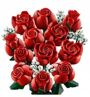 BUKIET SZTUCZNYCH KWIATÓW RÓŻE KLOCKI DIY ZESTAW 968 ZESTAW