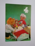 Zabawki jak z bajki - miś lekarz a lalka pielęgniarka - pocztówka