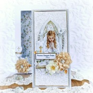 Kartka w pudełku na Pierwszą Komunię Świętą Pamiątka - Hand Made