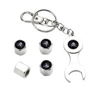 Nakrętki metalowe na wentyle czapki 4x plus breloczek brelok CITROEN