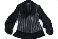 1 CARLA Szykowna Asymetryczne Akcenty Baskinka Wełna L/XL