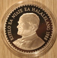 JAN PAWEŁ II - 10 MALOTI 1988 LESOTO - SREBRO,CERTYFIKAT - RARYTAS - UNIKAT