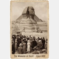 Egipt posąg piramida vintage retro obraz na płótnie 55x80 brąz zdjęcie