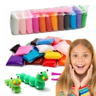 MAGICZNA PLASTELINA CIASTOLINA DLA DZIECI PREZENT 24szt + 3 NOŻE