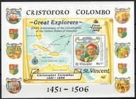 **ST.VINCENT - STATKI ŻAGLOWCE - KOLUMB - BLOK DUŻY Z MARGINESAMI