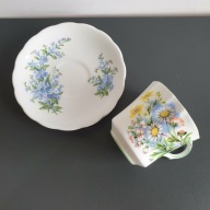 Angielska Bone China VALE – zestaw deserowy | patera + filiżanka + talerzyk