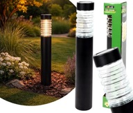 Solarna lampa ogrodowa 72cm stal nierdzewna szkło ciepłe światło LED Filar