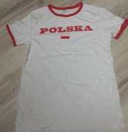 Biała bluzka z napisem POLSKA r. 134