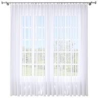 FIRANA GOTOWA ZASŁONA NA ŻABKI TAŚMY FIRANY WOAL BIAŁA 300X150 CM