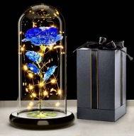 RÓŻA w Szkle Wieczna Róża Kwiat LED Prezent na Urodziny Rocznica Walentynki