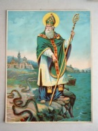 Św. Patryk Oleodruk chromolitografia obraz