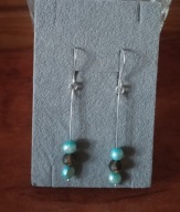 kolczyki z perłami i Bursztynem Kulki mat