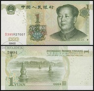 BNB - CHINY 1 Yuan 1999 D395 H27 007 # P895d # typ numeracji LCCC L # UNC