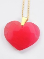 Malinowe serce naszyjnik z żywicy elegancka zawieszka handmade na prezent