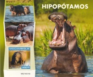Mozambik 2019 ** cena 13,50 zł kat.6€ - fauna, hipopotamy, blok