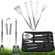 ZESTAW DO GRILLOWANIA AKCESORIA ETUI PRZYBORY STAL DO OGRODU NA SPOTKANIA