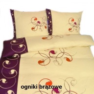 pościel bawełna lux 160x200 + 2x70x80 guzik B ogniki brąz b-x