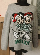 piekny szary sweter, myszka miki, cekiny r 44/46